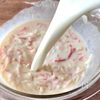 レンジで簡単クリーム!カリとろ♪【チーズカニクリーム春巻き】の工程5