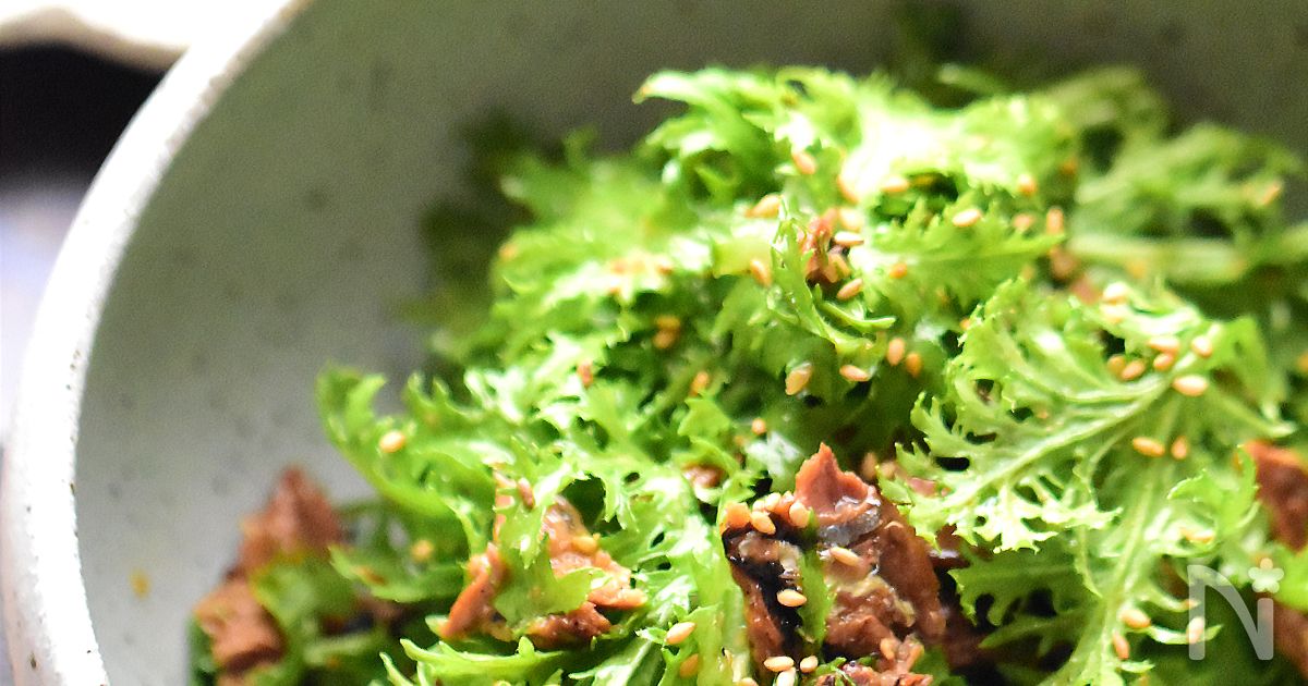 あと一品 2分おつまみ さんまの蒲焼缶とわさび菜のラー油和 By Mari 奥山 まり レシピサイト Nadia ナディア プロの料理家のおいしいレシピ