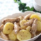 超簡単絶品おかず♡手羽中とじゃがいもの旨塩にんにく煮