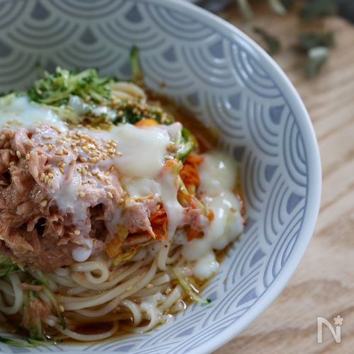 【暑い日さっぱり】ツナキム混ぜそうめん
