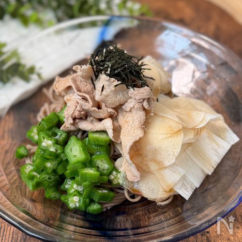 夏バテ防止！冷凍OK【ネバとろ蕎麦】