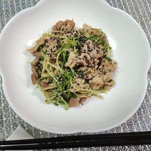 M＊Pの作ってみた!投稿(［豚と豆苗のごま味噌炒め］ズボラすぎるおかず！作りおき対応)