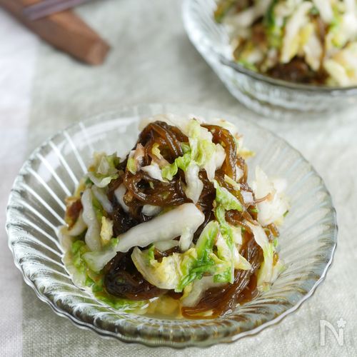 シャキシャキ♪白菜入りさっぱりもずく酢
