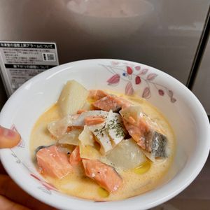 ケの作ってみた!投稿(【豆乳で作る北欧風サーモンスープ】思い出の味のロヒケイット♪)