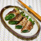 しっかり巻くのがポイント「豚バラ肉のネギ巻き焼き」