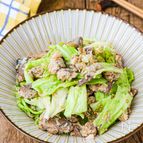 包丁不要！5分で【キャベツとさばの旨だれ和え】さば缶で簡単◎