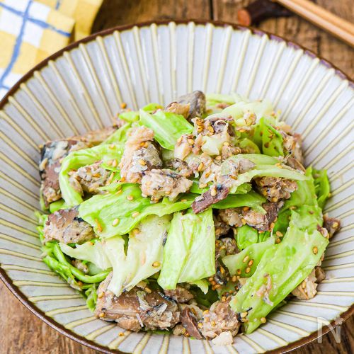 包丁不要！5分で【キャベツとさばの旨だれ和え】さば缶で簡単◎
