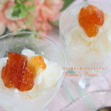 梅ジェラート　梅ジャム添え
