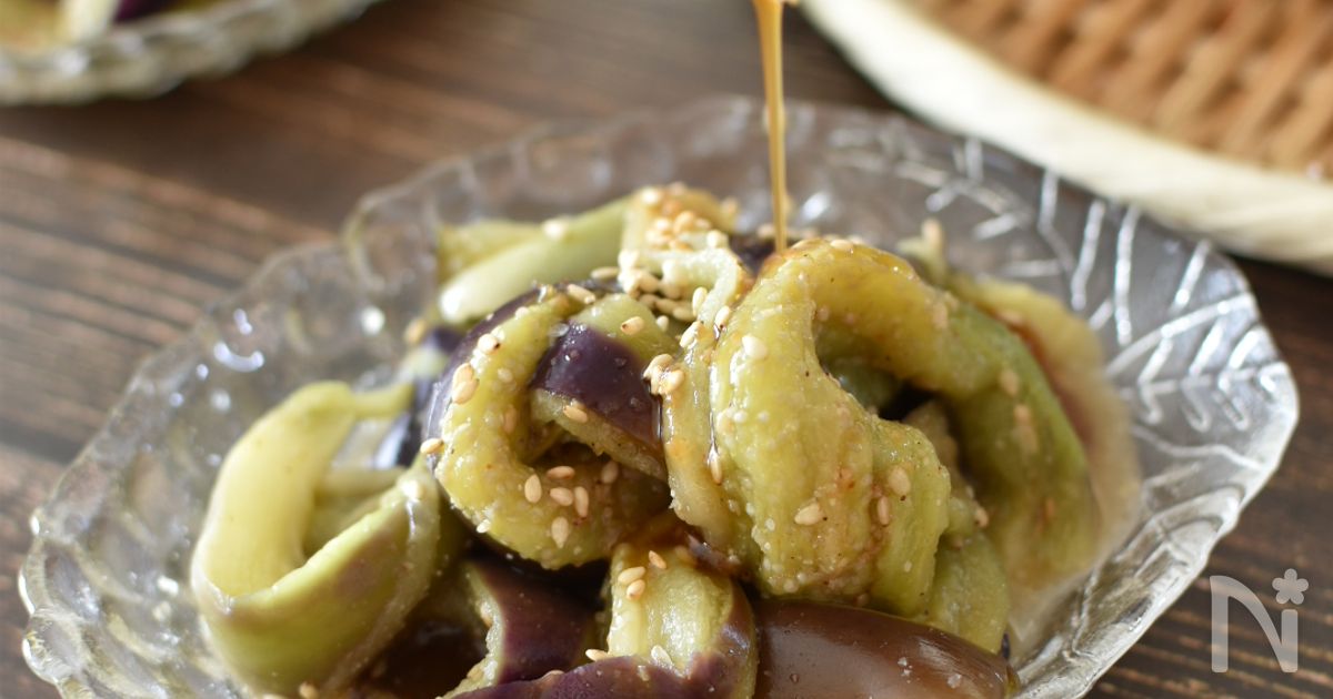 包丁なし＆電子レンジで完成！とろけるナスのナムル