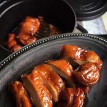 鶏もも肉の黒酢梅煮