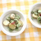 そら豆とじゃがいものぺペロンチーノ風