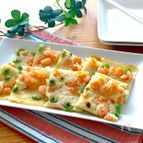 食感も楽しめるおつまみ♡むき海老と枝豆のチヂミ風