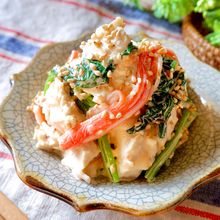 癖になる♪『崩し豆腐のおかか醤油マヨサラダ』