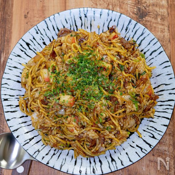 牛肉で作る焼きそば寄りな「そば飯」