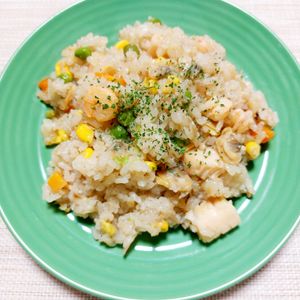 よっこの作ってみた!投稿(材料入れてほったらかし♪【カロリー減なシーフードピラフ】)