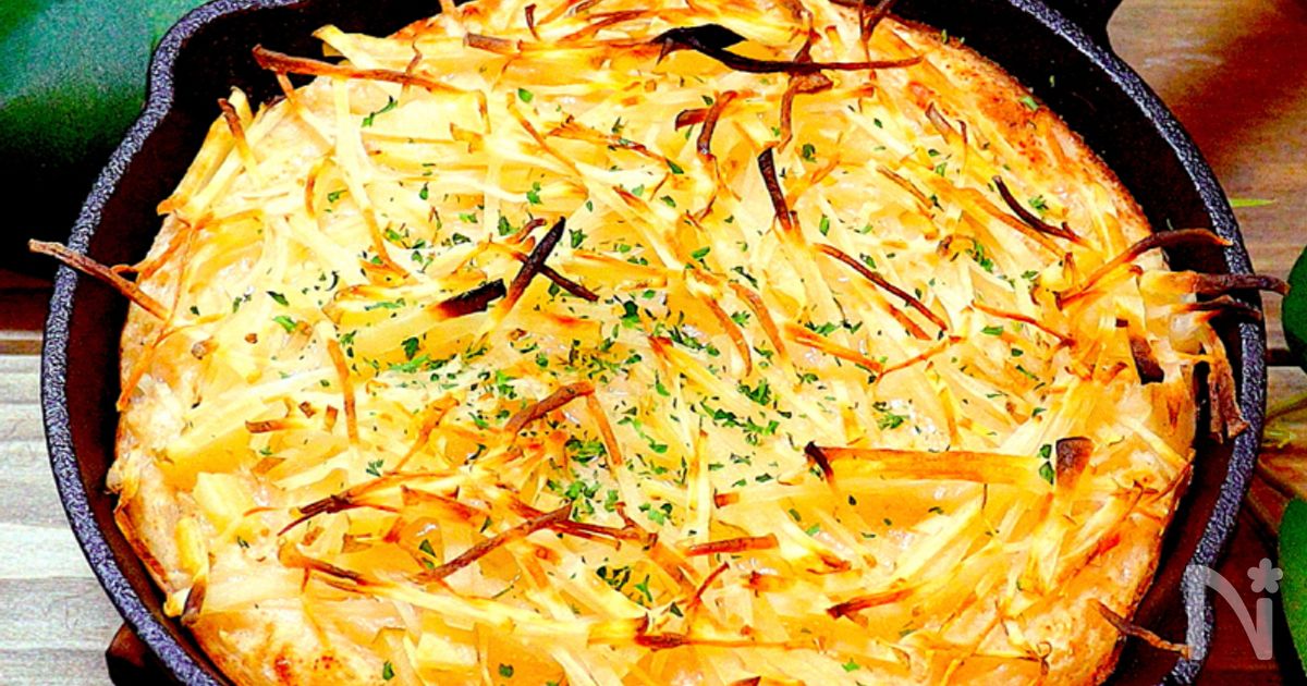 【シャキトロ食感が堪らない!!】ガレット風とろろ鉄板焼き