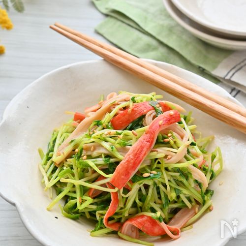 お腹スッキリ!豆苗とかにかまの中華和え