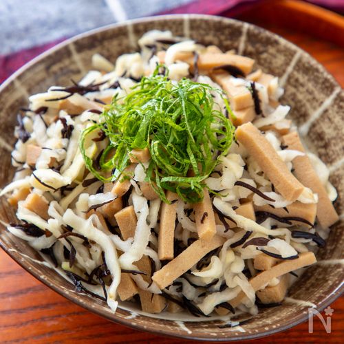 ヘルシー&腸活に!【切り干し大根と高野豆腐、ひじきの酢の物】