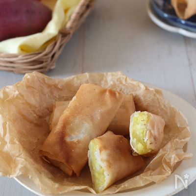 春巻きの皮で簡単おやつ。スイートポテトパイ