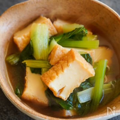 『厚揚げと小松菜の煮浸し』基本の和食