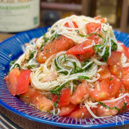 そうめんで絶品イタリアン♬ツナとトマトの冷製カッペリーニ風♬
