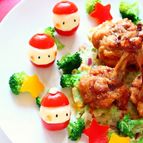 トマトとポテトサラダで作るサンタさん