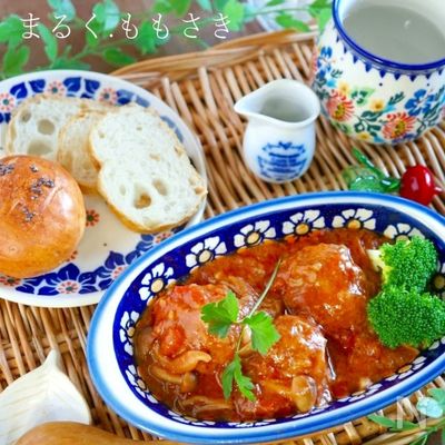 レンジで10分♪ふんわり柔らか~コロコロ煮込みハンバーグ