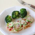 白身魚のピザ風焼き