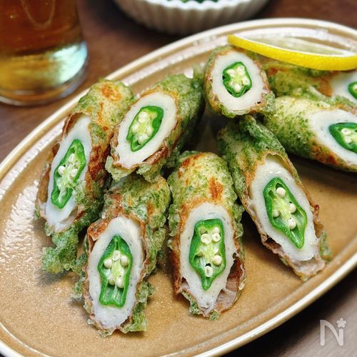 【オクラinちくわ磯辺揚げ】お弁当にもおつまみにも大活躍！