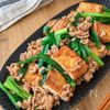 カリカリ厚揚げとひき肉のニラ麻婆