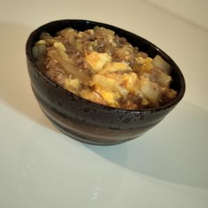 1291136の作ってみた!投稿(【白菜とひき肉のとろたまあんかけ】男子喜ぶ/丼にも♡︎)