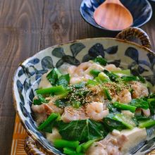 具沢山!豚とむき海老と豆腐のしょうがあん