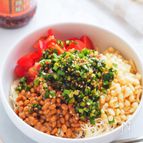 『にらだれ納豆そうめん』切って和えるだけ5分でいただきます！