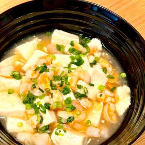 michuの作ってみた!投稿(豆腐と海老の鶏だしとろみ煮込み)