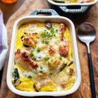 レンチンして焼くだけ！かぼちゃとウインナーのキッシュ風