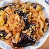 行列の中華屋さんの🍚豚バラなすの油淋鶏風の甘酢炒め🤩