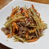 にゃもの作ってみた!投稿(【牛肉入りきんぴらごぼう】牛肉のしぐれ煮風で主菜の完成です。)