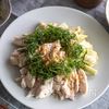 レンジで快適♪【蒸し鶏となすのごまソース】