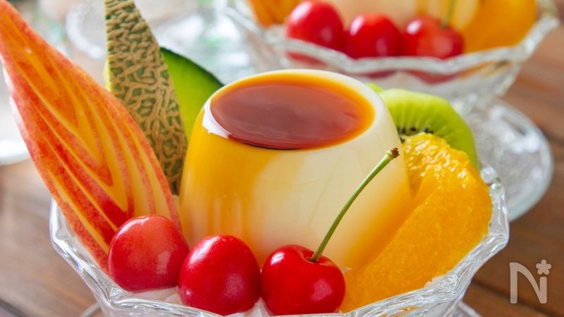 プリンアラモード レンジで4分！レトロ可愛い＊プリンアラモード | レシピサイトNadia