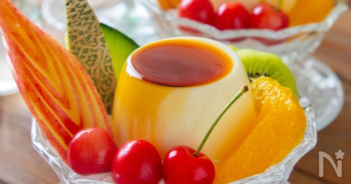 プリンアラモード レンジで4分！レトロ可愛い＊プリンアラモード | レシピサイトNadia