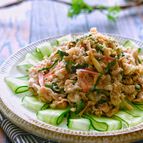 豚こまでしっとり茹で豚と香味野菜のさっぱり和え