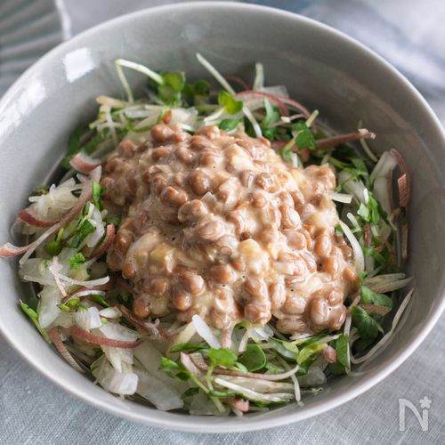 【みそマヨ納豆の薬味丼】納豆がコクうま♪