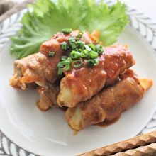 豚肉のキムチー巻き、チーズタッカルビ風味