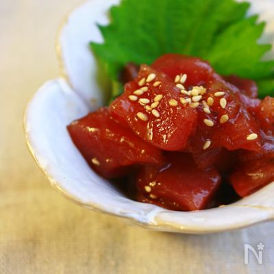 生カツオのピリ辛ポキ風