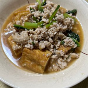 1151679の作ってみた!投稿(【厚揚げと小松菜の和風そぼろ煮】とろ〜り♡しょうが香る♪)