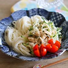 そうめんのバンバンジー風