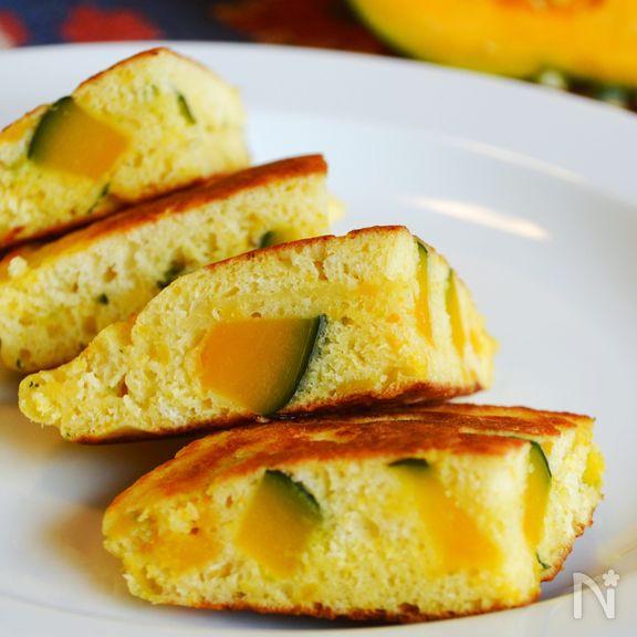 簡単！かぼちゃのホットケーキ。ほっこり甘い野菜のおやつ！