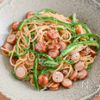 ささっと作れる！ソーセージとピーマンのチーズパスタ