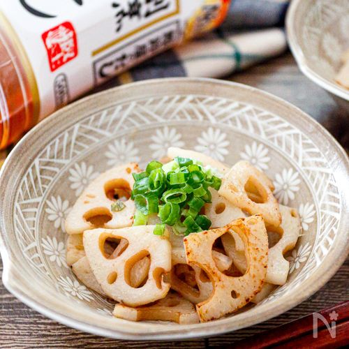白だしで味わう、れんこんバター炒め【スープ仕立てにも!】