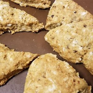 miyucyannの作ってみた!投稿(卵・乳製品不使用♪クランベリーのお豆腐スコーン)